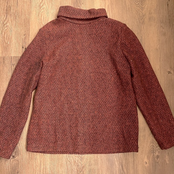 Deep red A.P.C Paris sweater. Zip up in the back. Super flattering. - Picture 1 of 1